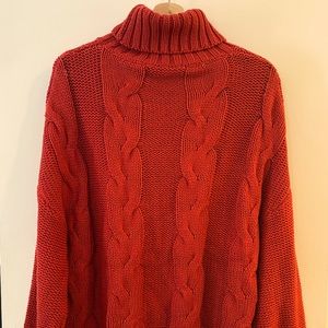 Chase Secret Womens Turtle Cowl Neck Solid Color Cable Knit Pullover Sweater